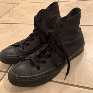 Solid black high top Converse
